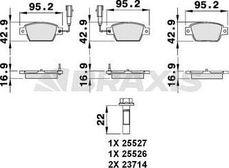 Braxis AB0074 - Тормозные колодки, дисковые, комплект autospares.lv