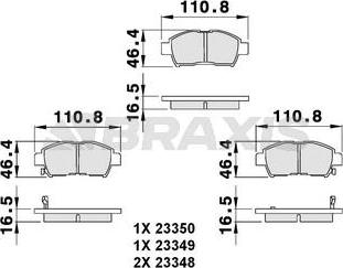 Braxis AB0077 - Тормозные колодки, дисковые, комплект autospares.lv