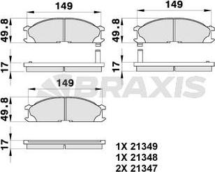 Braxis AB0196 - Тормозные колодки, дисковые, комплект autospares.lv