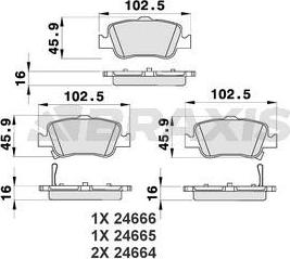 Braxis AB0190 - Тормозные колодки, дисковые, комплект autospares.lv