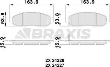 Braxis AB0198 - Тормозные колодки, дисковые, комплект autospares.lv