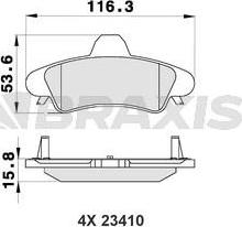 Braxis AB0192 - Тормозные колодки, дисковые, комплект autospares.lv