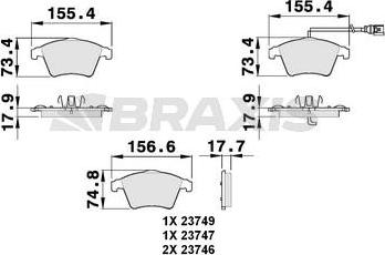 Braxis AB0148 - Тормозные колодки, дисковые, комплект autospares.lv