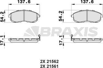 Braxis AB0154 - Тормозные колодки, дисковые, комплект autospares.lv