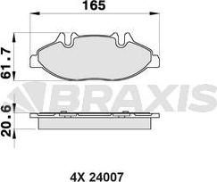 Braxis AB0156 - Тормозные колодки, дисковые, комплект autospares.lv