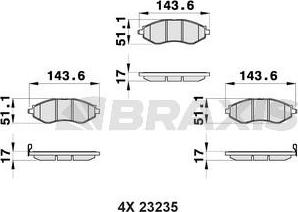 Braxis AB0158 - Тормозные колодки, дисковые, комплект autospares.lv