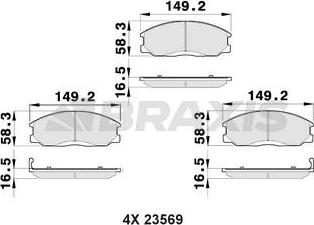 Braxis AB0153 - Тормозные колодки, дисковые, комплект autospares.lv