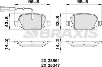 Braxis AB0165 - Тормозные колодки, дисковые, комплект autospares.lv