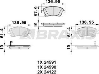 Braxis AB0163 - Тормозные колодки, дисковые, комплект autospares.lv