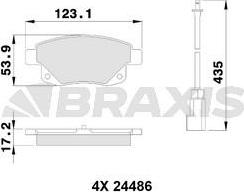 Braxis AB0109 - Тормозные колодки, дисковые, комплект autospares.lv