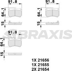 Braxis AB0105 - Тормозные колодки, дисковые, комплект autospares.lv