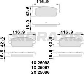 Braxis AB0100 - Тормозные колодки, дисковые, комплект autospares.lv