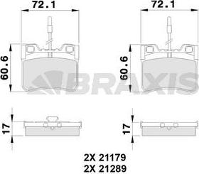 Braxis AB0108 - Тормозные колодки, дисковые, комплект autospares.lv