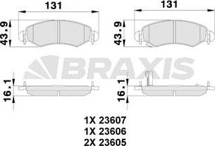 Braxis AB0119 - Тормозные колодки, дисковые, комплект autospares.lv