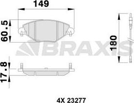 Braxis AB0114 - Тормозные колодки, дисковые, комплект autospares.lv