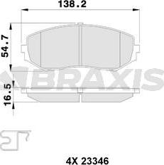 Braxis AB0110 - Тормозные колодки, дисковые, комплект autospares.lv