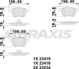 Braxis AB0118 - Тормозные колодки, дисковые, комплект autospares.lv