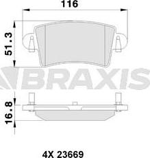 Braxis AB0113 - Тормозные колодки, дисковые, комплект autospares.lv