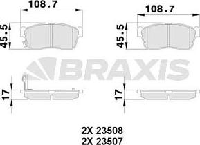 Braxis AB0117 - Тормозные колодки, дисковые, комплект autospares.lv