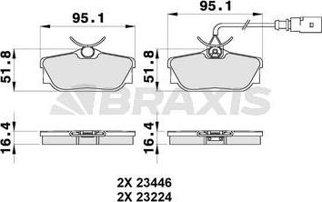 Braxis AB0184 - Тормозные колодки, дисковые, комплект autospares.lv