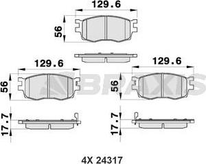 Braxis AB0185 - Тормозные колодки, дисковые, комплект autospares.lv