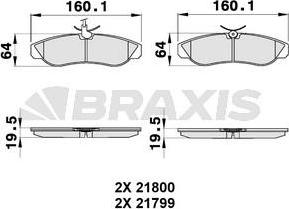 Braxis AB0183 - Тормозные колодки, дисковые, комплект autospares.lv