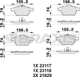 Braxis AB0130 - Тормозные колодки, дисковые, комплект autospares.lv