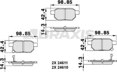 Braxis AB0138 - Тормозные колодки, дисковые, комплект autospares.lv