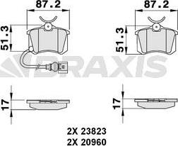 Braxis AB0133 - Тормозные колодки, дисковые, комплект autospares.lv