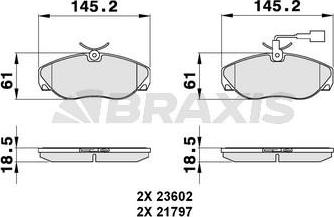 Braxis AB0125 - Тормозные колодки, дисковые, комплект autospares.lv