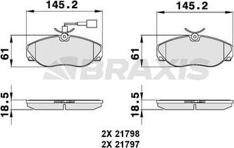 Braxis AB0126 - Тормозные колодки, дисковые, комплект autospares.lv