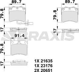 Braxis AB0179 - Тормозные колодки, дисковые, комплект autospares.lv