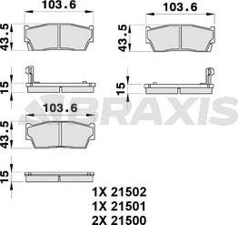 Braxis AB0175 - Тормозные колодки, дисковые, комплект autospares.lv