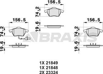 Braxis AB0171 - Тормозные колодки, дисковые, комплект autospares.lv