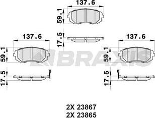 Braxis AB0173 - Тормозные колодки, дисковые, комплект autospares.lv