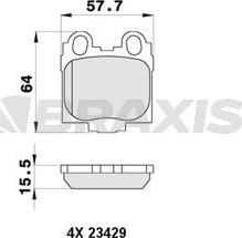 Braxis AB0399 - Тормозные колодки, дисковые, комплект autospares.lv