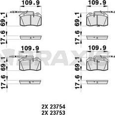 Braxis AB0395 - Тормозные колодки, дисковые, комплект autospares.lv