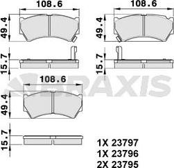 Braxis AB0391 - Тормозные колодки, дисковые, комплект autospares.lv