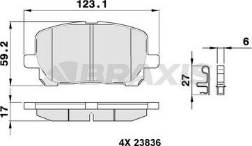 Braxis AB0392 - Тормозные колодки, дисковые, комплект autospares.lv