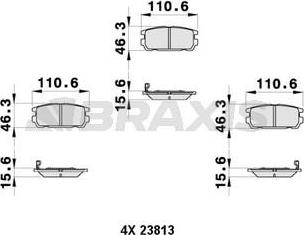 Braxis AB0397 - Тормозные колодки, дисковые, комплект autospares.lv