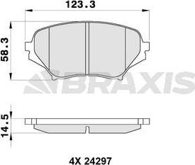 Braxis AB0345 - Тормозные колодки, дисковые, комплект autospares.lv