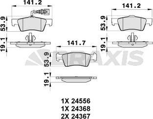 Braxis AB0343 - Тормозные колодки, дисковые, комплект autospares.lv