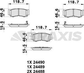 Braxis AB0355 - Тормозные колодки, дисковые, комплект autospares.lv