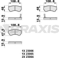 Braxis AB0357 - Тормозные колодки, дисковые, комплект autospares.lv