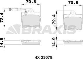 Braxis AB0361 - Тормозные колодки, дисковые, комплект autospares.lv