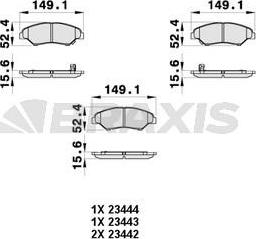 Braxis AB0367 - Тормозные колодки, дисковые, комплект autospares.lv