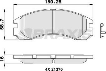 Braxis AB0300 - Тормозные колодки, дисковые, комплект autospares.lv