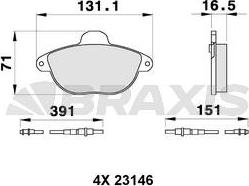 Braxis AB0318 - Тормозные колодки, дисковые, комплект autospares.lv