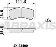 Braxis AB0317 - Тормозные колодки, дисковые, комплект autospares.lv