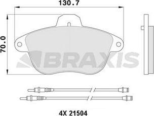 Braxis AB0382 - Тормозные колодки, дисковые, комплект autospares.lv